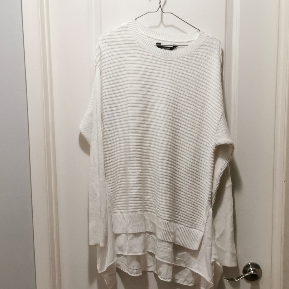 Simply Vera Vera Wang White Textured Sweater